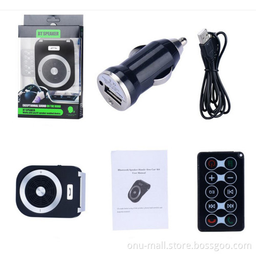 Wireless Car Bluetooth Handsfree Car Kit Speakerphone Clip 10m Distance MP3 Player with Car Charger